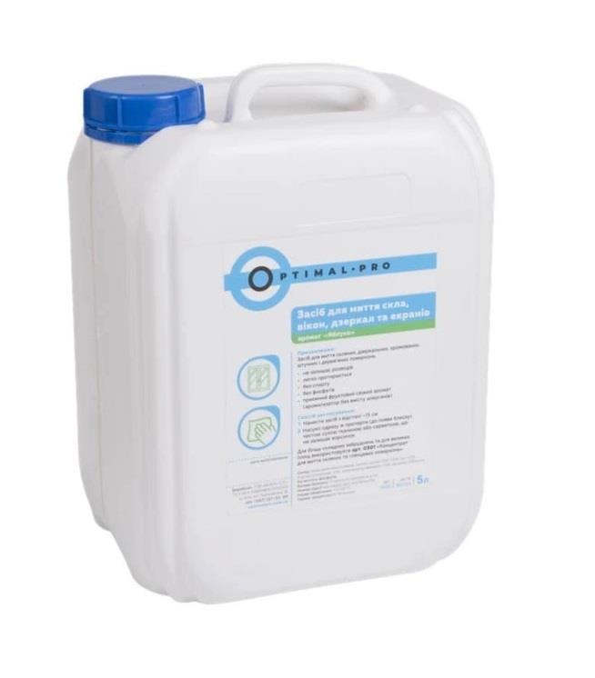 OPTIMAL Засіб для миття скла, вікон та дзеркал, 5л